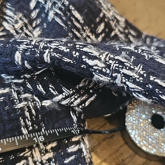 Navy and White Tweed Coat Size S DKNY NWT - Picture 6 of 11